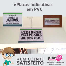 Placa indicativa PVC