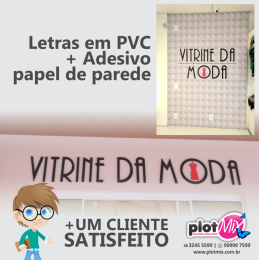 letra pvc vitrine da moda 